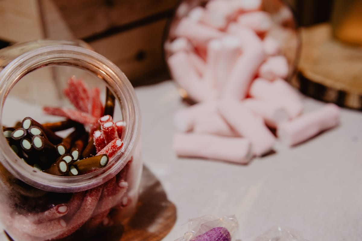 Hire candy cart — colorful jars of candy for celebration for parties and events in Johannesburg, Sandton and Randburg