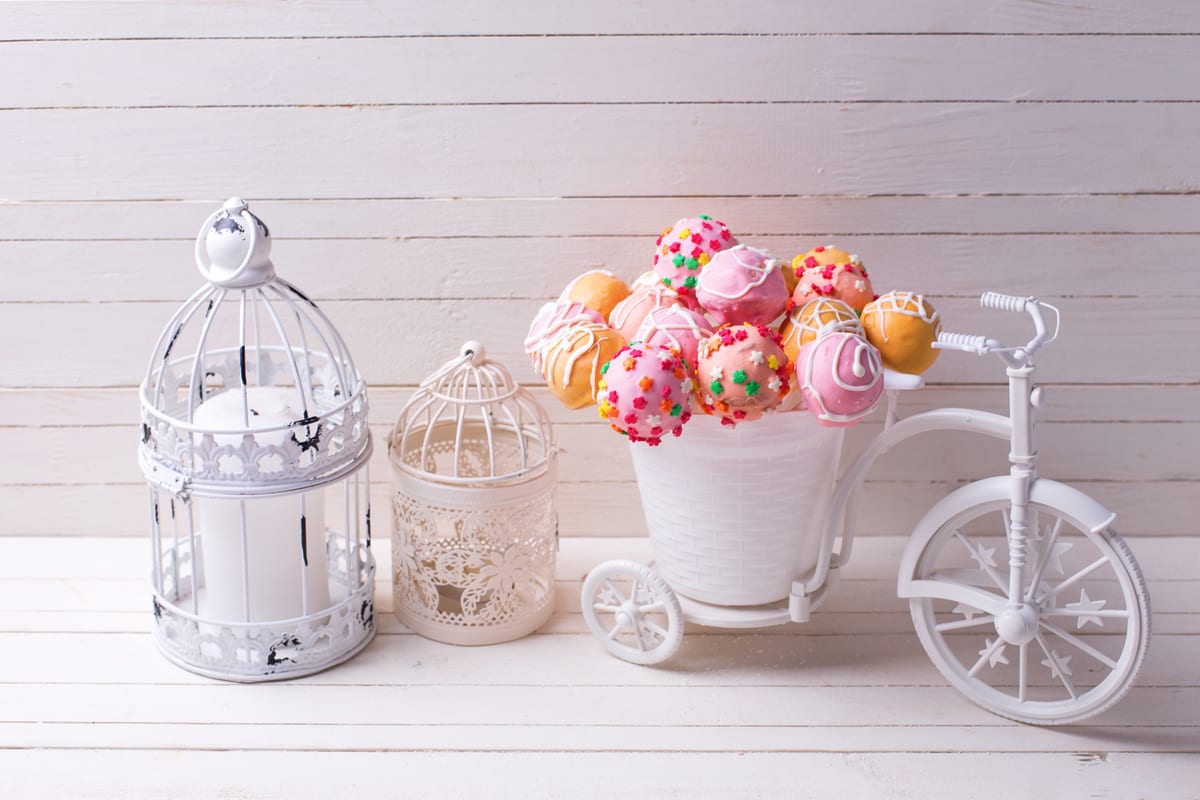 Hire candy cart — decorative bicycle holding a bouquet of colourful for parties and events in Johannesburg, Sandton and Randburg