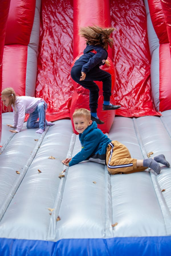 Hire jumping castle — children jump on an inflatable rubber trampoline for parties and events in Johannesburg, Sandton and Randburg