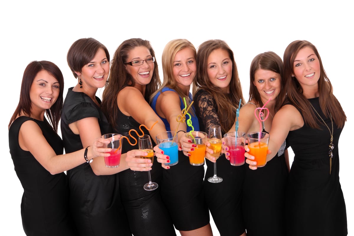 Slush Machine hire — young women celebrating with drinks in formal wear | Panda Party Hire Hire slush machine — young women celebrating with drinks in formal wear for parties and events in Johannesburg, Sandton and Randburg