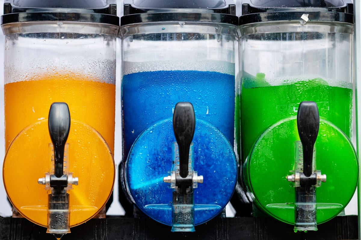 Slush Machine hire — colorful slushy machine flavors cold refreshments | Panda Party Hire Hire slush machine — colorful slushy machine flavors cold refreshments for parties and events in Johannesburg, Sandton and Randburg