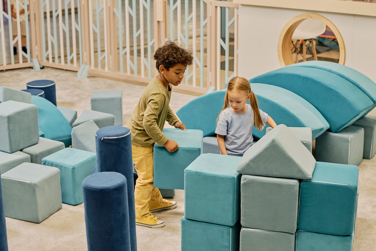 Hire soft play equipment — building tower or house together for parties and events in Johannesburg, Sandton and Randburg