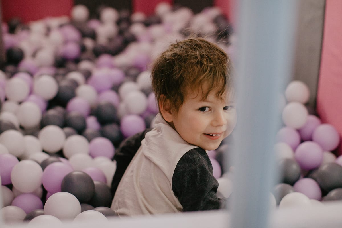 Hire soft play equipment — a little boy is playing in play room in a dry pool for parties and events in Johannesburg, Sandton and Randburg