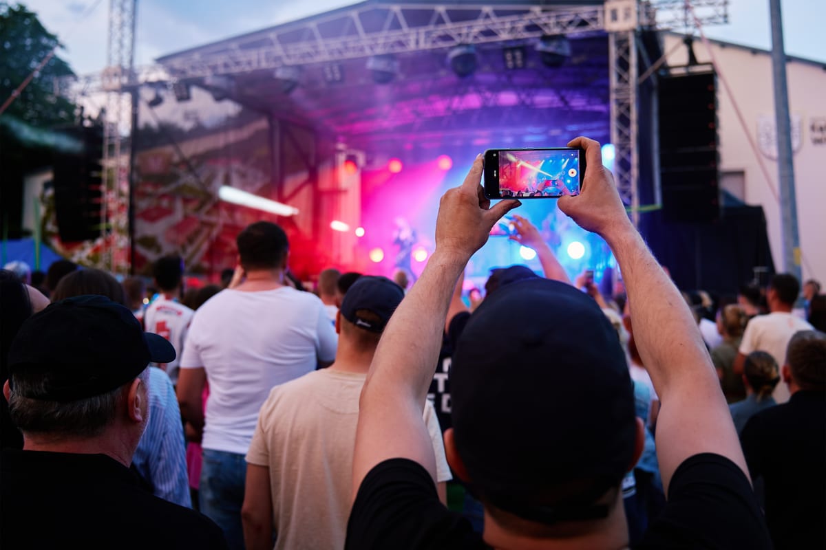 Hire sound system — crowd attends a show at outdoor venue for parties and events in Johannesburg, Sandton and Randburg